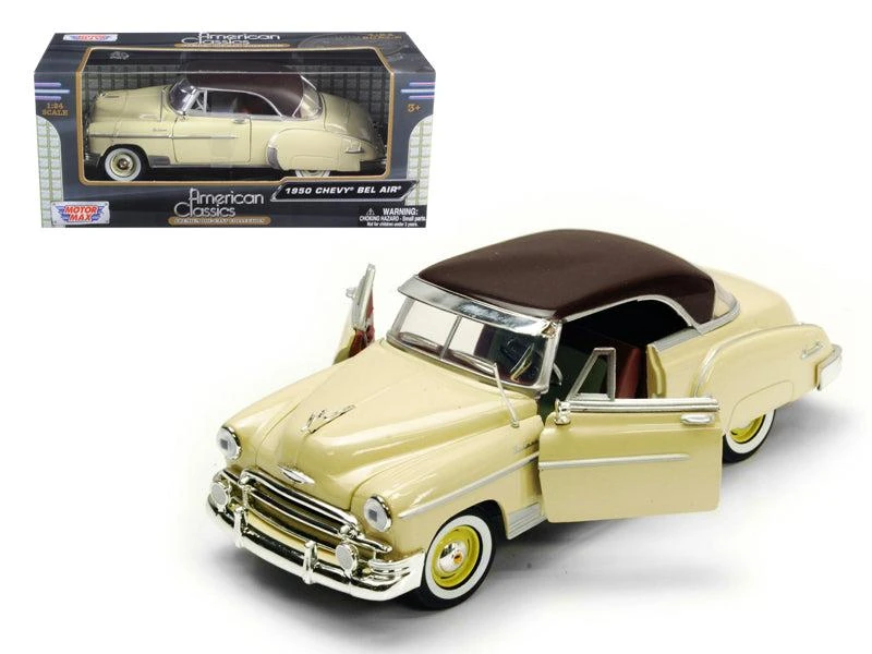 Motormax 1950 Chevrolet Bel Air Cream 1/24 Diecast Model Car by 1