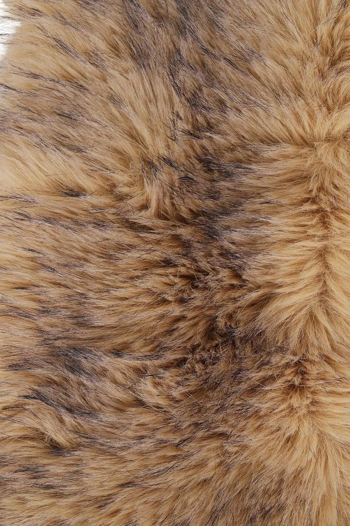 ROTATE Birger Christensen Plush Faux Fur Scarf In Rich Nougat 2