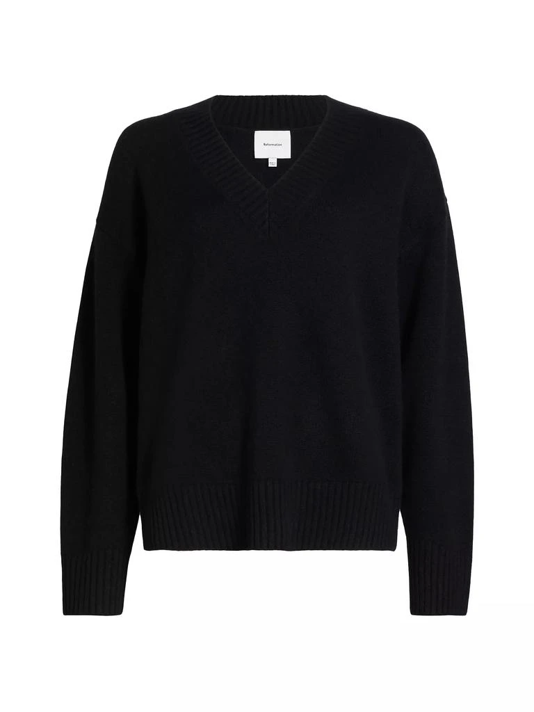 Reformation Jadey Cashmere Oversized V-Neck Sweater 1