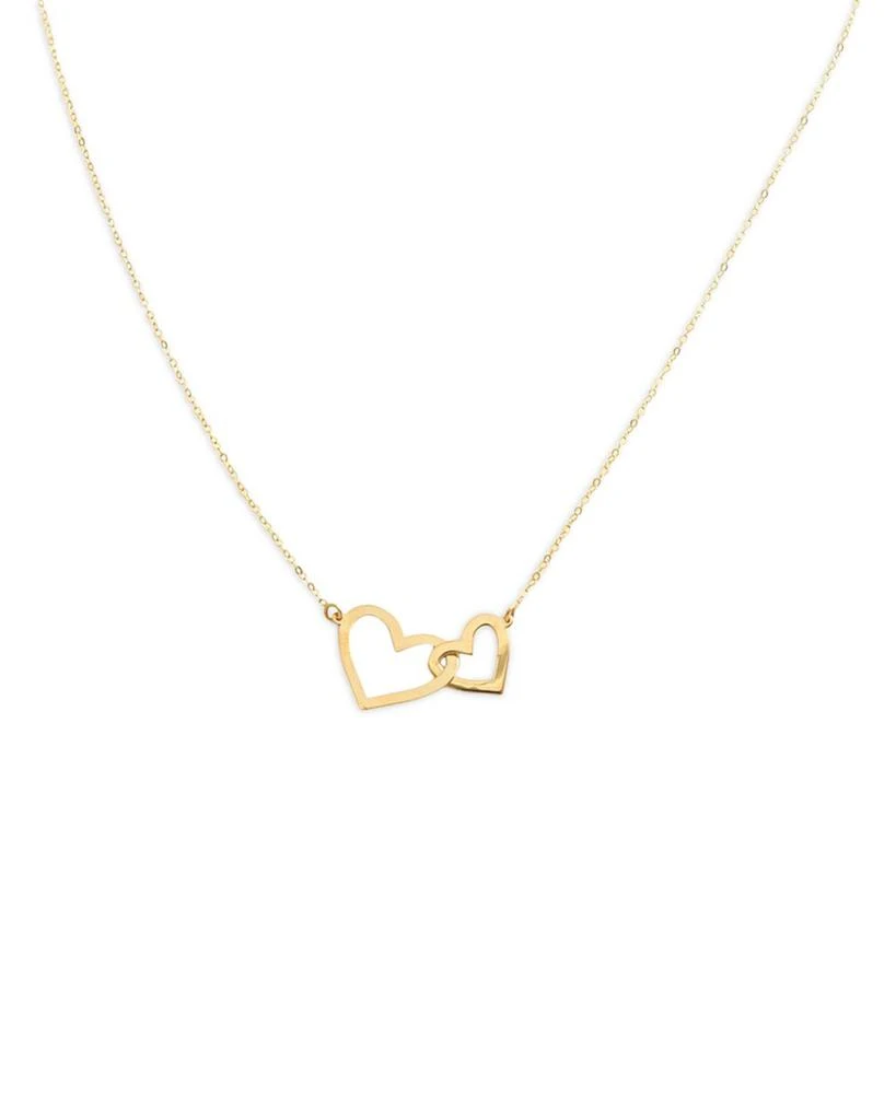 Bloomingdale's Fine Collection Interlocking Heart Pendant Necklace in 14K Yellow Gold, 18" 1