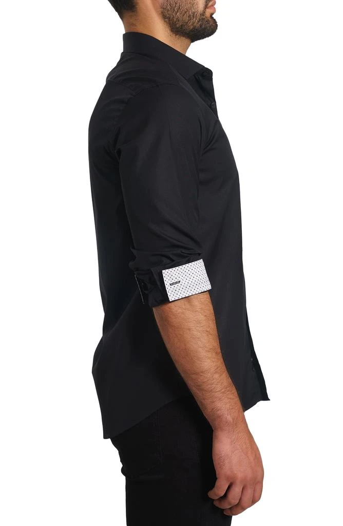 Jared Lang Trim Fit Solid Cotton Button-Up Shirt 3