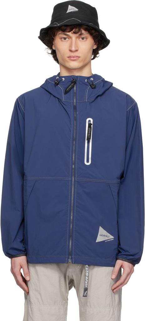 And Wander Blue Gramicci Edition Brushed Nylon Jacket - Outdoor