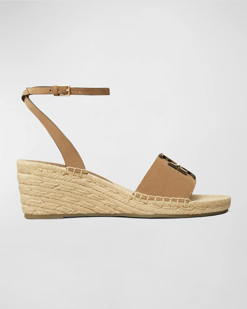 Tory Burch Ines Suede Double T Wedge Espadrilles 1