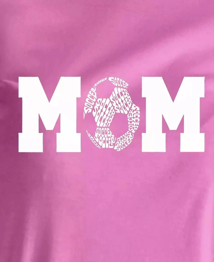 LA Pop Art Women's Soccer Mom Word Art Crew Neck T-Shirt 5