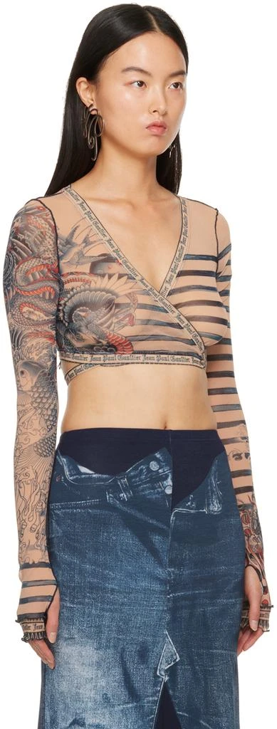 Jean Paul Gaultier Orange Graphic Long Sleeve T-Shirt 2