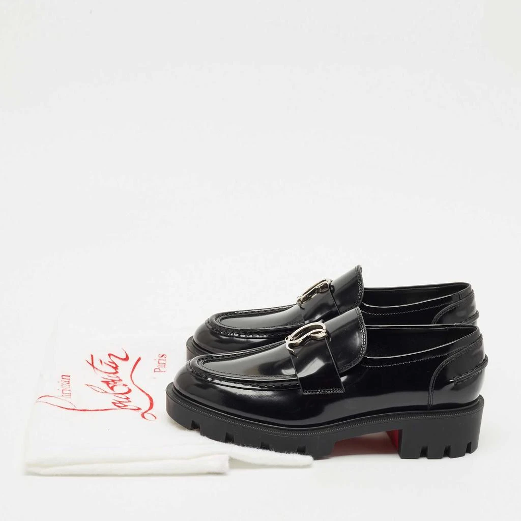Christian Louboutin Christian Louboutin Black Leather CL Moc Lug Loafers Size 37 9