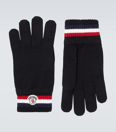 Moncler Logo virgin wool gloves