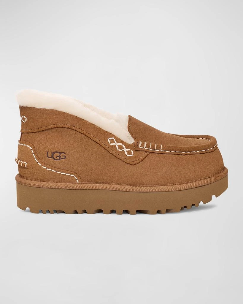 UGG Ansley Suede Shearling Slip-On Loafers 1