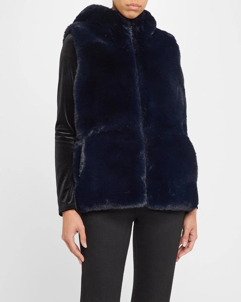 La Fiorentina Plush Faux Fur Reversible Vest 4