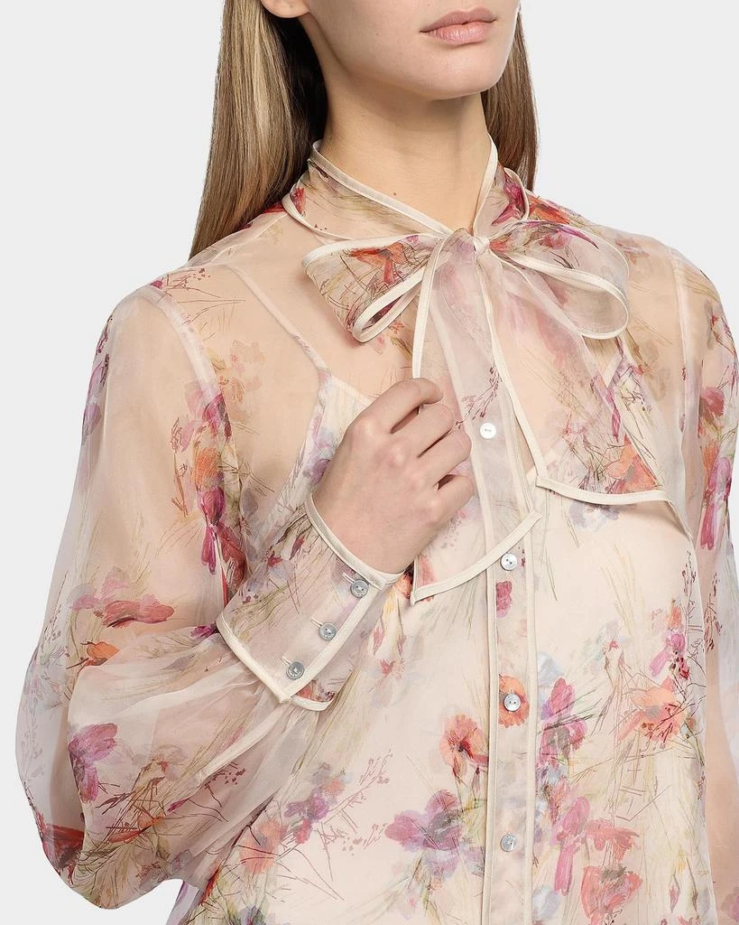 Cinq a Sept Farouz Iris Bouquet Silk Organza Top 7
