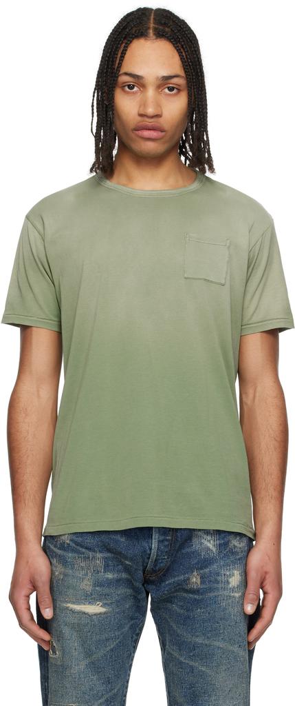 RRL Green Garment-Dyed Pocket T-shirt