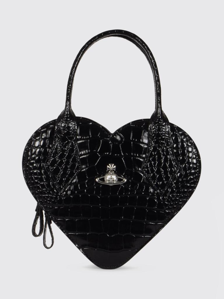 Vivienne Westwood Leather Croc-Embossed Josephine Heart Bag