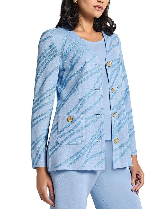 Misook Printed V Neck Jacket 4