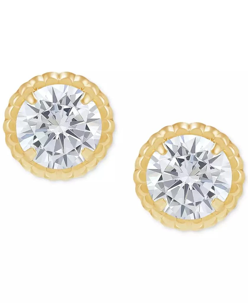 Macy's Children's Cubic Zirconia Screw Back Stud Earrings in 14k Gold 1