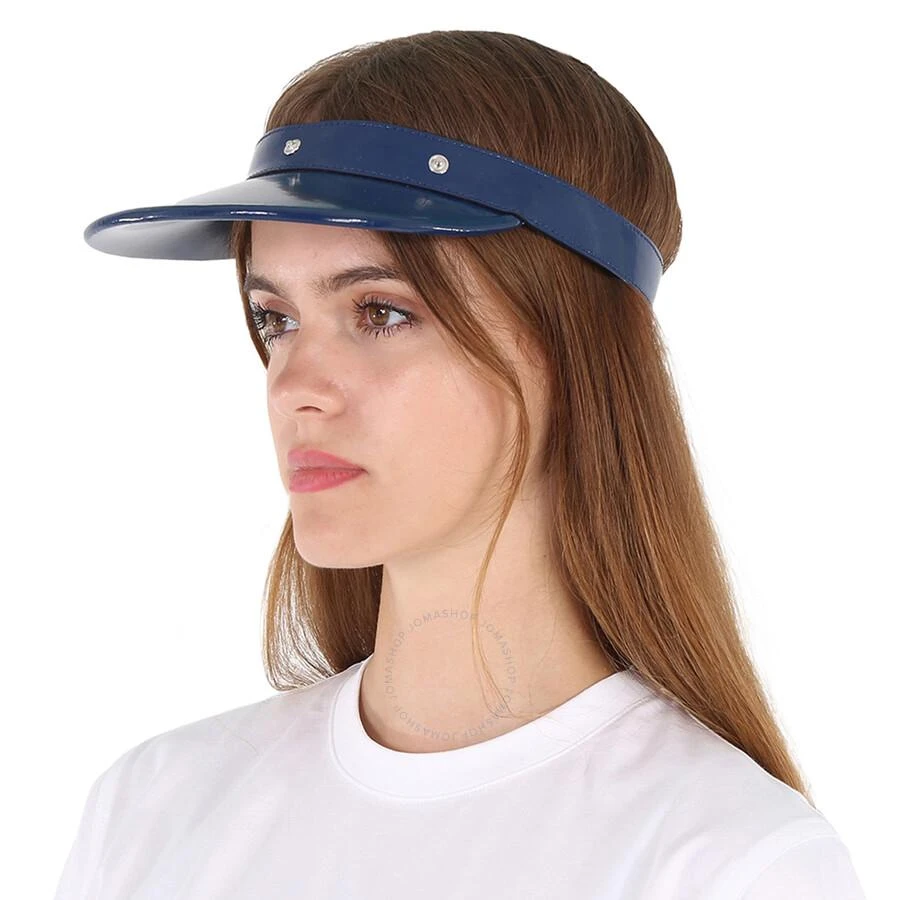 Burberry Ladies Ink Blue Removable Zipper Pocket Vinyl Visor Hat 3