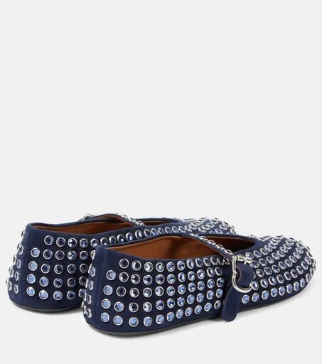 Alaïa Embellished suede ballet flats 2