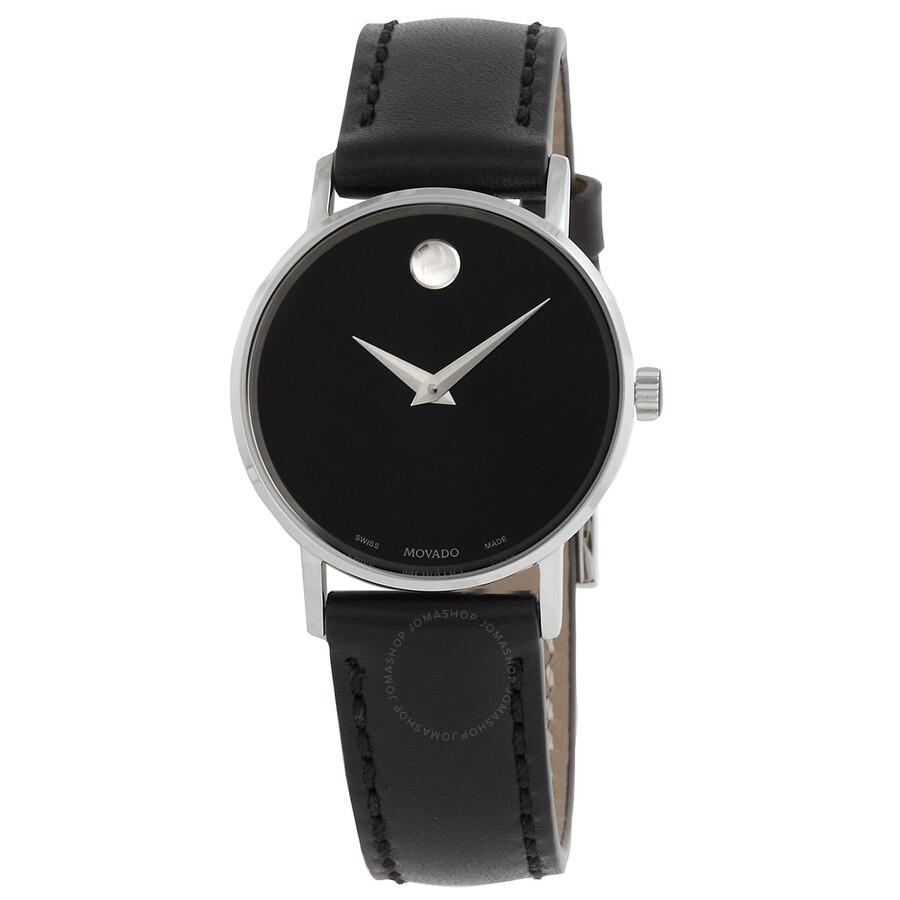 Movado Classic Museum Quartz Black Dial Ladies Watch 0607317