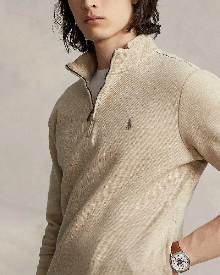 Ralph Lauren Cotton Blend Double Knit Mesh Quarter Zip Mock Neck Sweatshirt 4