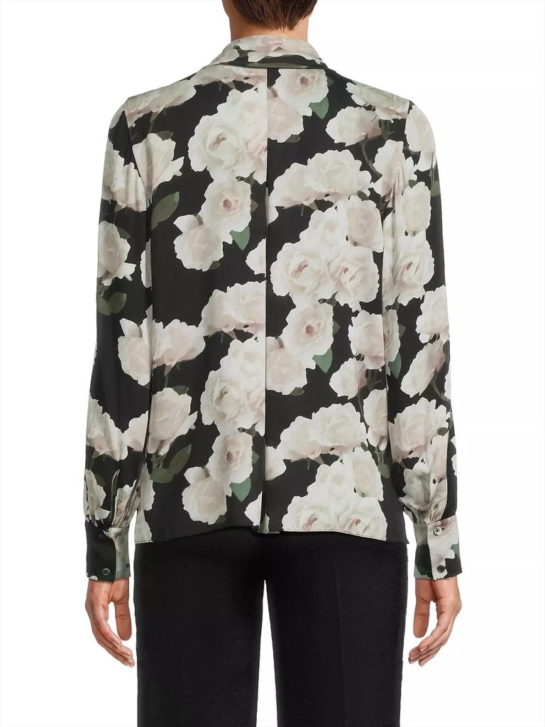 UNGARO Dara Floral Stretch Silk Blouse 5