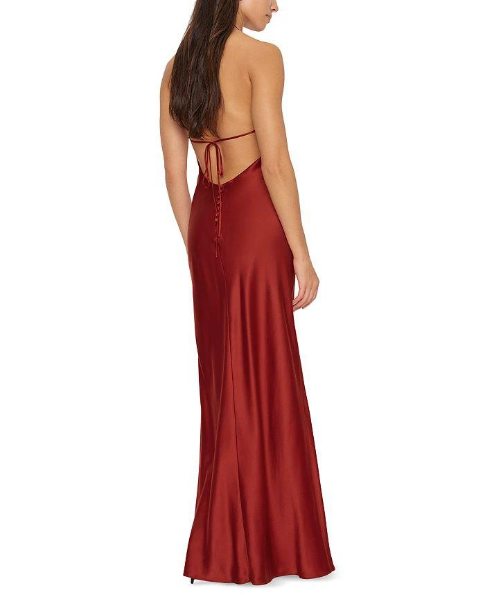 strapless open back dress REFORMATION Dark Red 100% Silk-satin Midi Dress UK 8 – Reliked