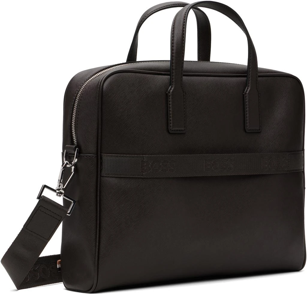 Hugo Boss Brown Saffiano Leather Briefcase 3