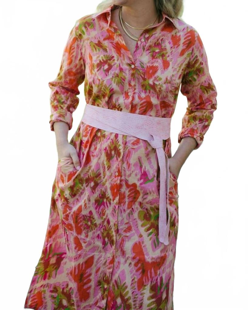 ADA Women's Wrap Belt In Baby Pink Croco