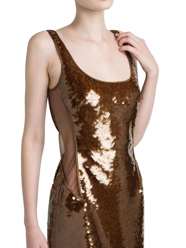 Alberta Ferretti Sequined Scoopneck Gown 6