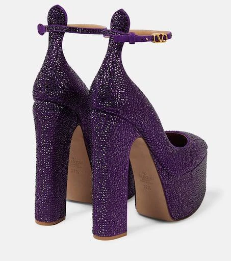 Valentino Tan-Go embellished leather platform pumps 3