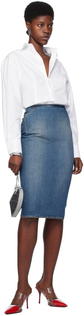 Alaïa Blue Pencil Denim Midi Skirt 4