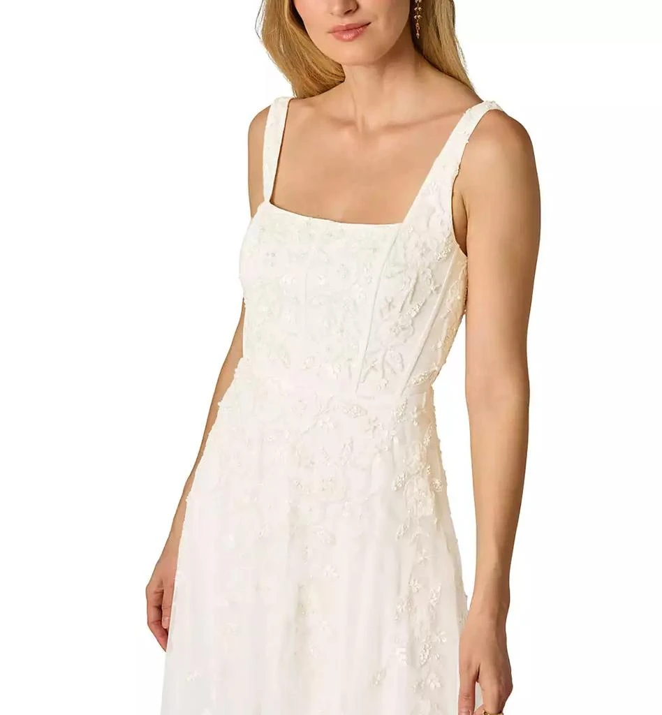 Adrianna Papell Women's Square Neck Sleeveless Beaded Gown - Dresses &  Skirts - Free Shipping - BeyondStyle