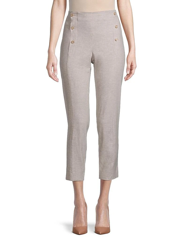 Donna Karan Straight-Leg Linen-Blend Sailor Pants 3
