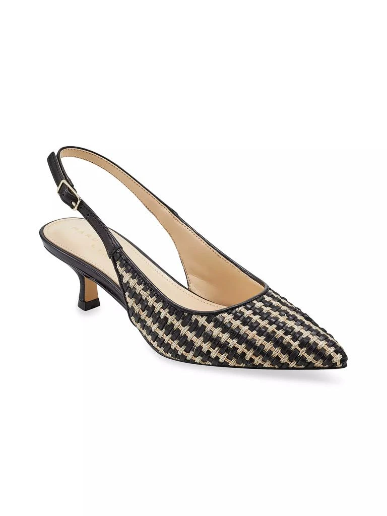 Marc Fisher Textile & Leather Slingback Pumps 2