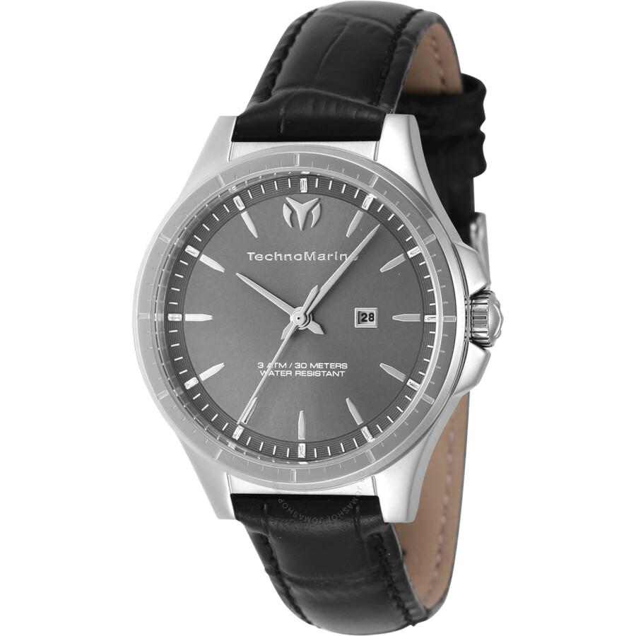 TechnoMarine MoonSun Date Quartz Charcoal Dial Ladies Watch TM-822040