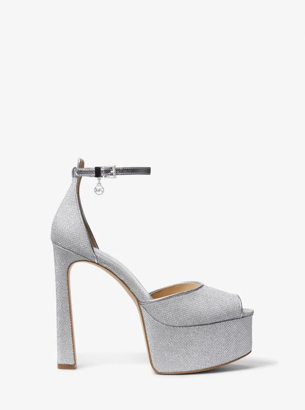 Michael Kors Martina Glitter Mesh Peep-Toe Platform Pump 2