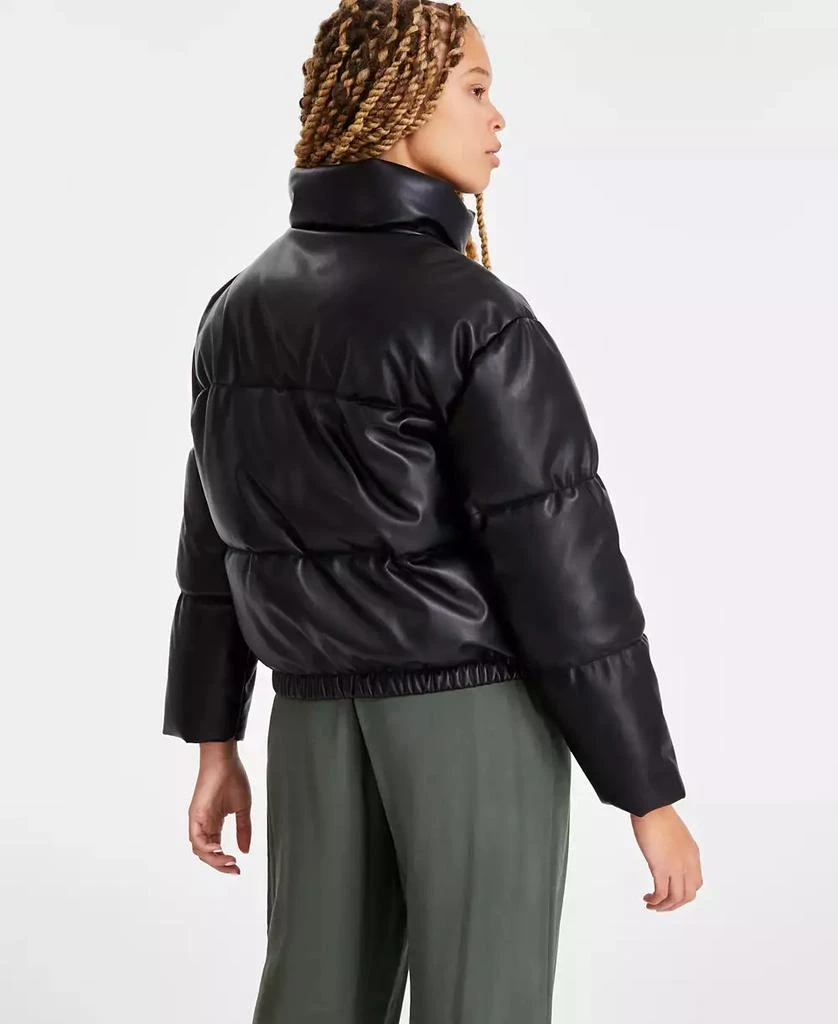 CoffeeShop Juniors' Faux-Leather Cropped Puffer Coat 2