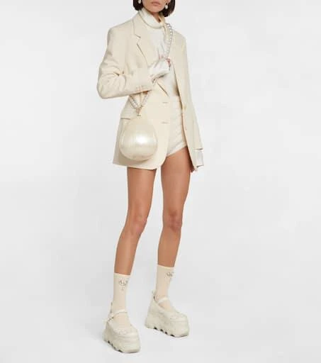 Simone Rocha Egg leather-trimmed clutch 5