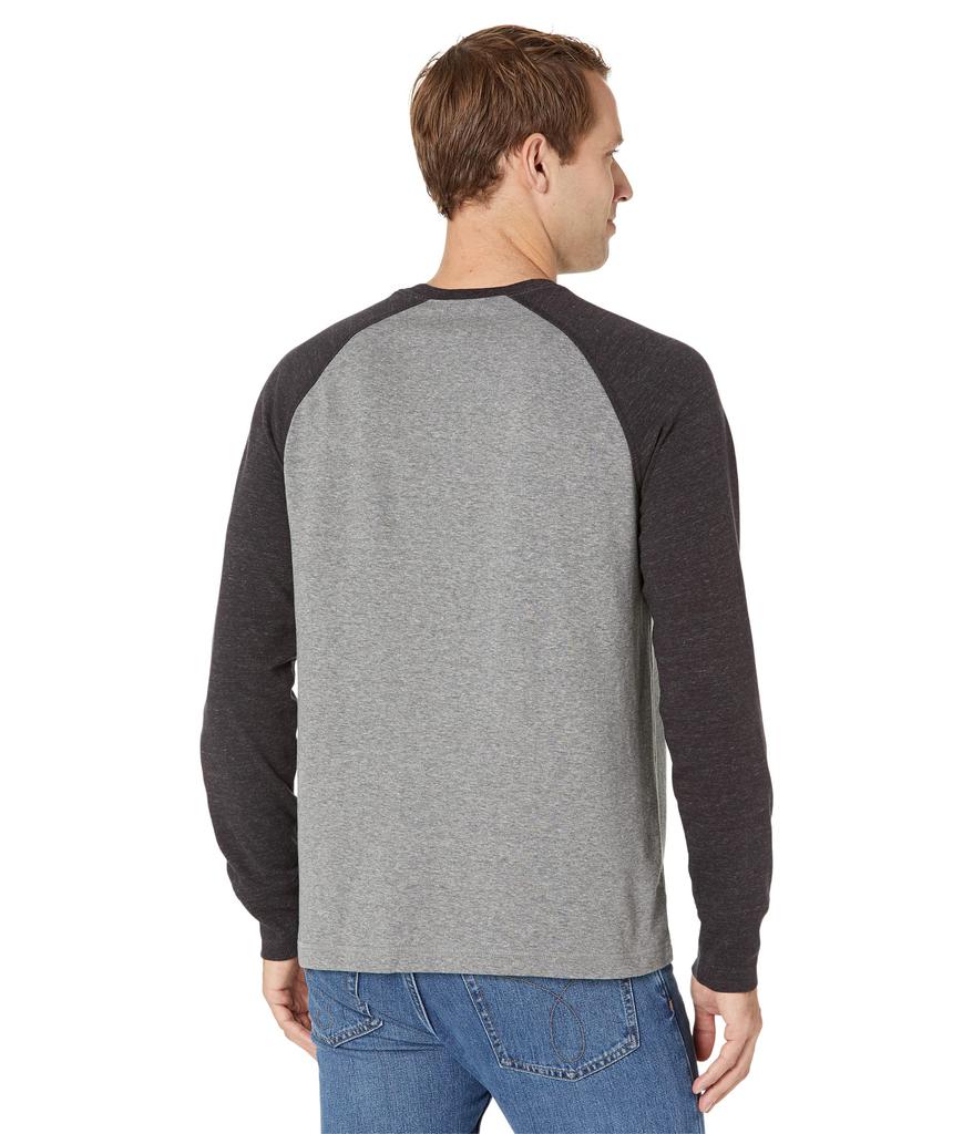 L.L.BEAN Washed Cotton Double-Knit Crew Neck Long Sleeve Slightly Color-Block Regular