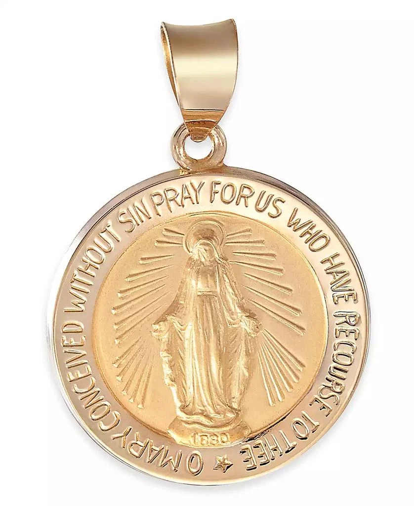 Macy's Miraculous Medal Pendant in 14k Yellow Gold 1