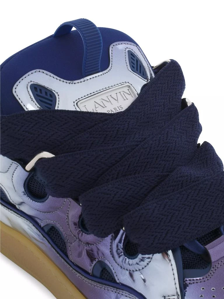 Lanvin Curb Sneakers in Metallic Leather 5