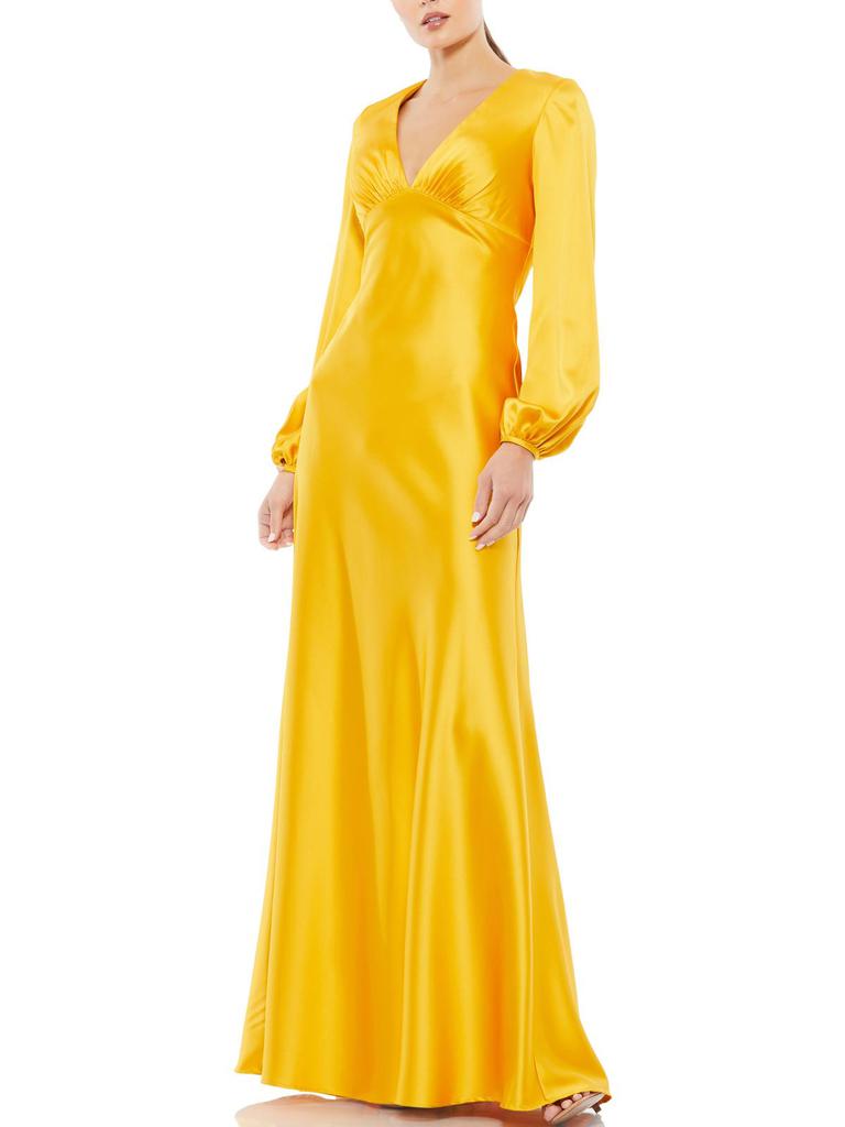 Ieena for Mac Duggal Womens Satin Maxi Evening Dress