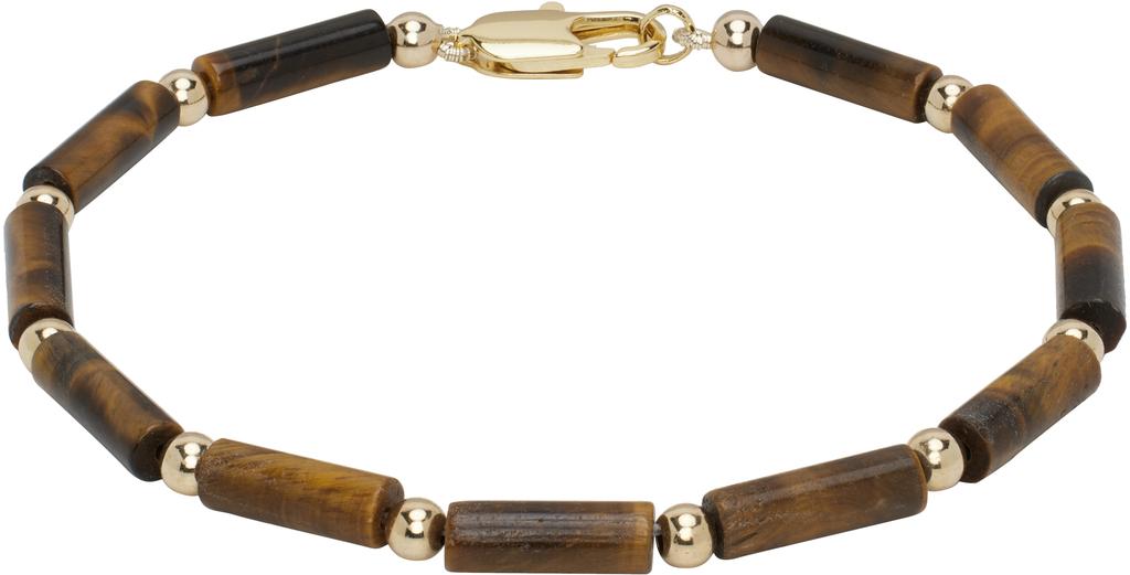 Eliou SSENSE Exclusive Brown & Gold Felix Bracelet