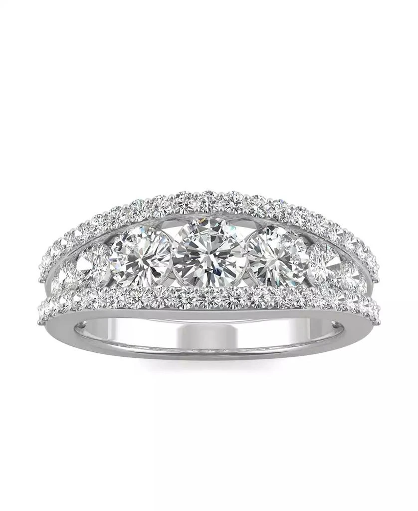Charles & Colvard Moissanite Graduated Stone Band 1-1/2 ct. t.w. Diamond Equivalent in 14k White Gold 1