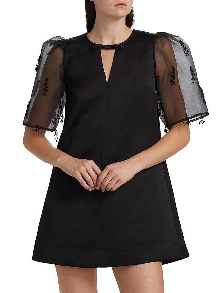 Ganni Fringed Organza Shift Minidress - Dresses & Skirts - BeyondStyle