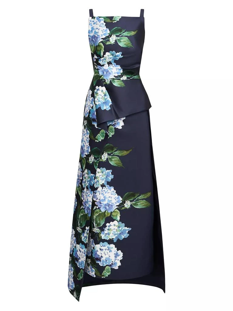 Kay Unger Barbara Hydrangea Mikado Walk-Thru Gown 1