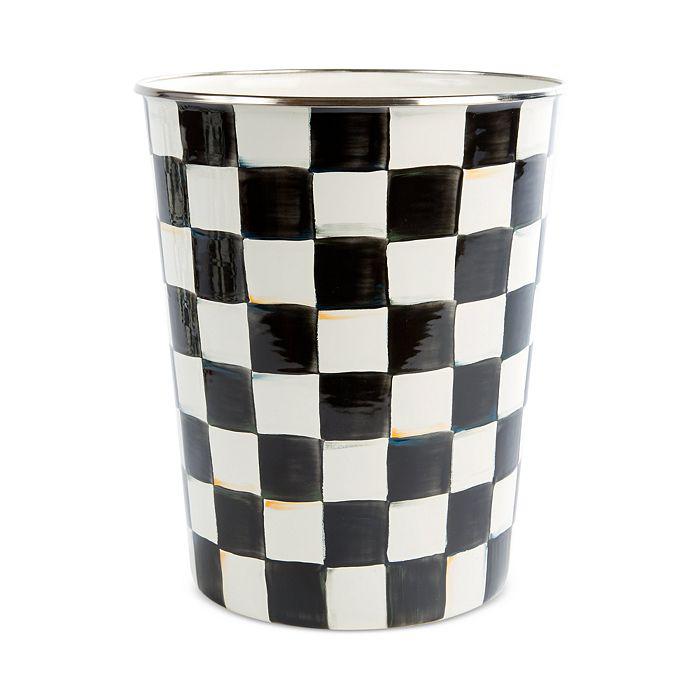 MacKenzie-Childs Courtly Check Enamel Waste Bin