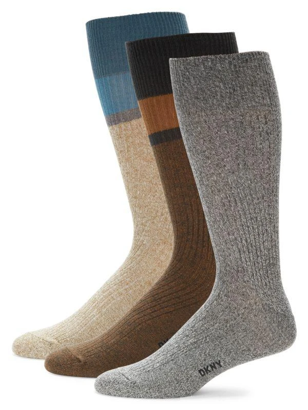 DKNY 3-Pack Marled Crew Socks 1
