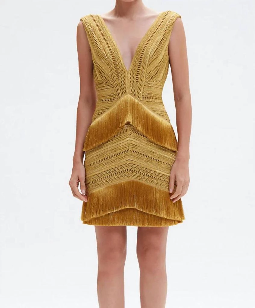 Patbo - Pampas Fringe Mini Dress  On Sale Now with Up to 54% Off |  Discover Exclusive Deals & Savings at BeyondStyle  Authentic PatBO women >  dresses > mini|3218987601|clothing|dresses|gold|mini|polyamide|textured|women  with