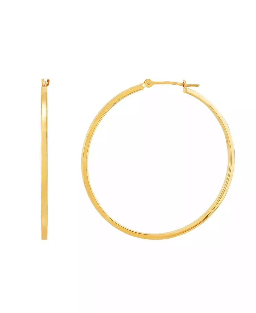 Macy's Medium Flat-Edge Hoop Earrings in 10k Gold (Also in 10k White Gold), 1-1/2" 1