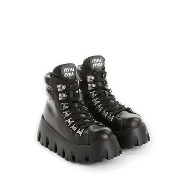Miu Miu Leather lace-up ankle boots