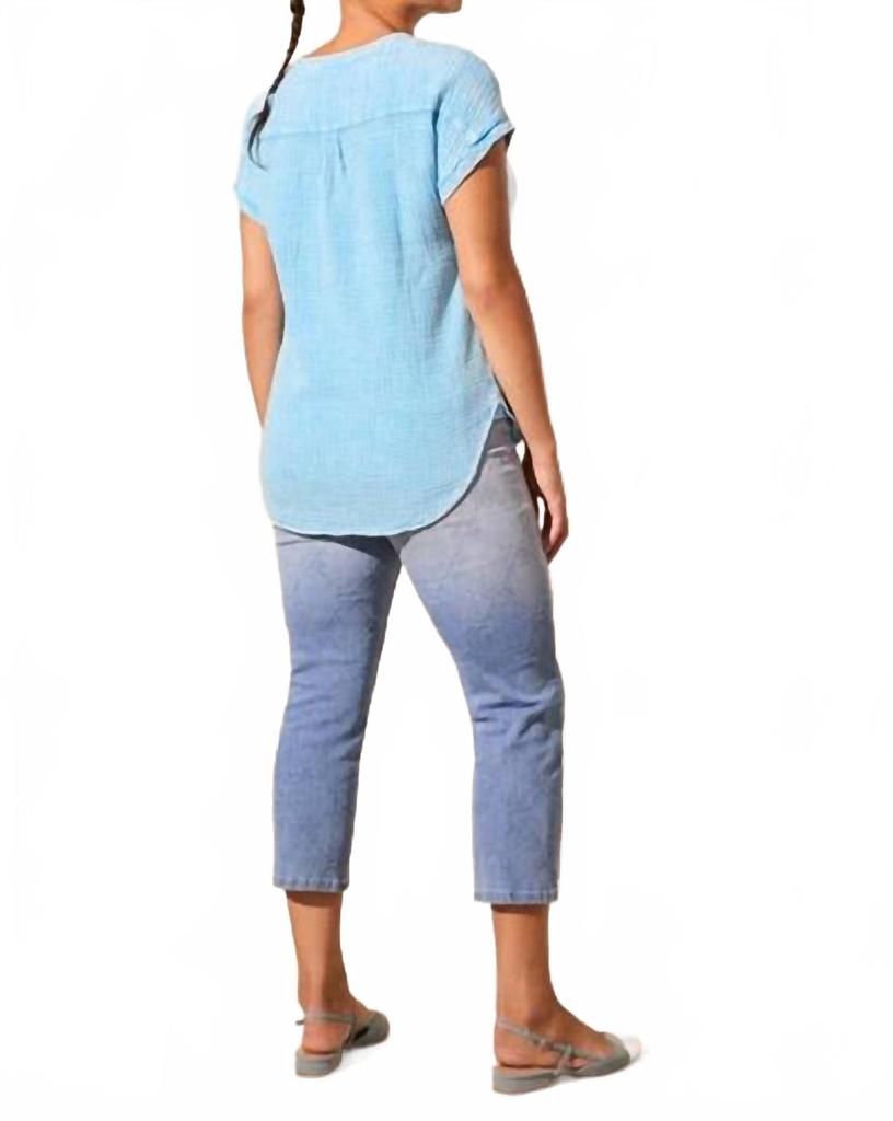 Tribal Cap Sleeve Blouse In Sailboat